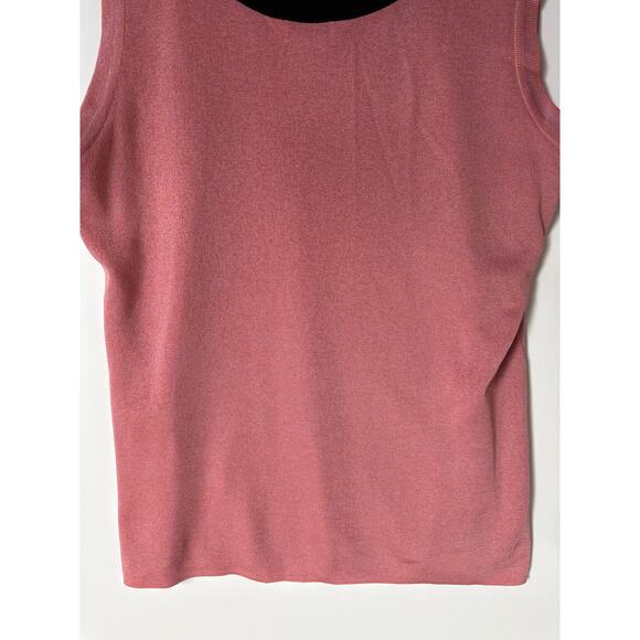 Exclusively Misook Petite Sleeveless Knit Shell Tank Top Pink Black Size L - Picture 7 of 8